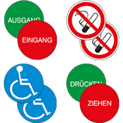 Tür- und Fensterschilder zur Kennzeichnung von Türen und Fenstern