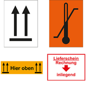 Versandgut- und Verpackungsetiketten für die Kennzeichnung von Versandstücken und Verpackungen